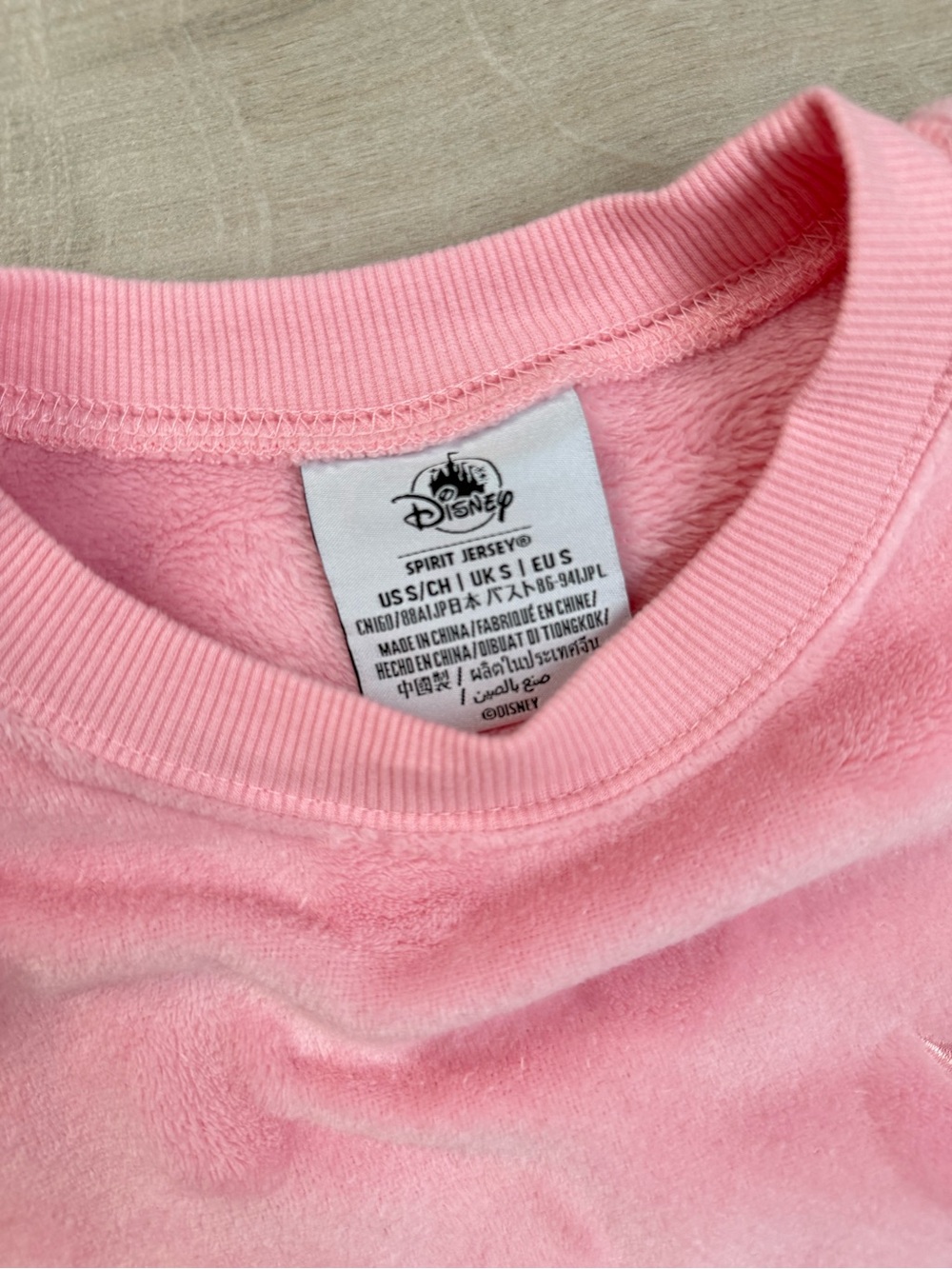 Disney Parks Disneyland Resort Spirit Jersey Fuzzy Plush Velour Pink Small Dot - Picture 5 of 6